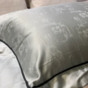 Salvie grønt jacquard eukalyptus putetrekk frilagt Bedtime Collection5