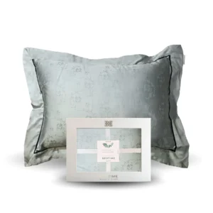 Salvie grønt jacquard eukalyptus putetrekk frilagt Bedtime Collection5