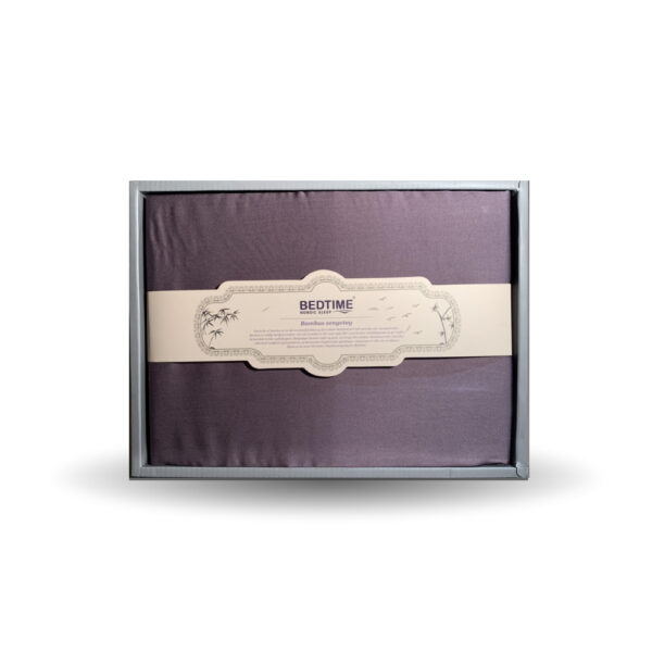 Bedtime Collection Bambus sengesett i eske aubergine