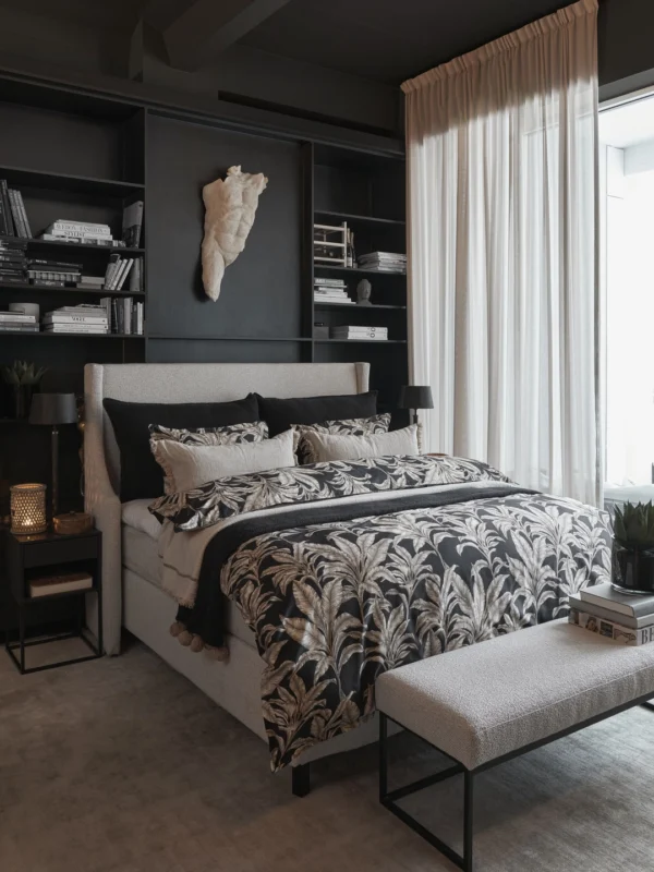 babylonstoren_sengesett_sort__wellington_hotellpute_sort__ramsholm_pyntepute_lin__chamonix_pledd_pure_cashmere__grand_provence_sengeteppe_sort1.Halvor Bakke