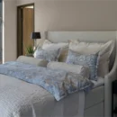 Hazendal sengesett halvor bakke, celestial blue, grand provence, linen, hotellpute 70x100, pøllepute, sengeteppe