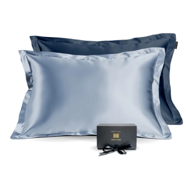 Silke putetrekk duo nordisk blå mørk blå 50x70 cm Bedtime Collection