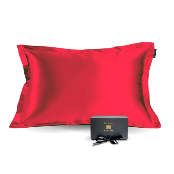Silke putetrekk dyp rosa rød 50x70 cm Bedtime Collection