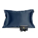 Silke putetrekk mørk blå navy 50x70 cm Bedtime Collection