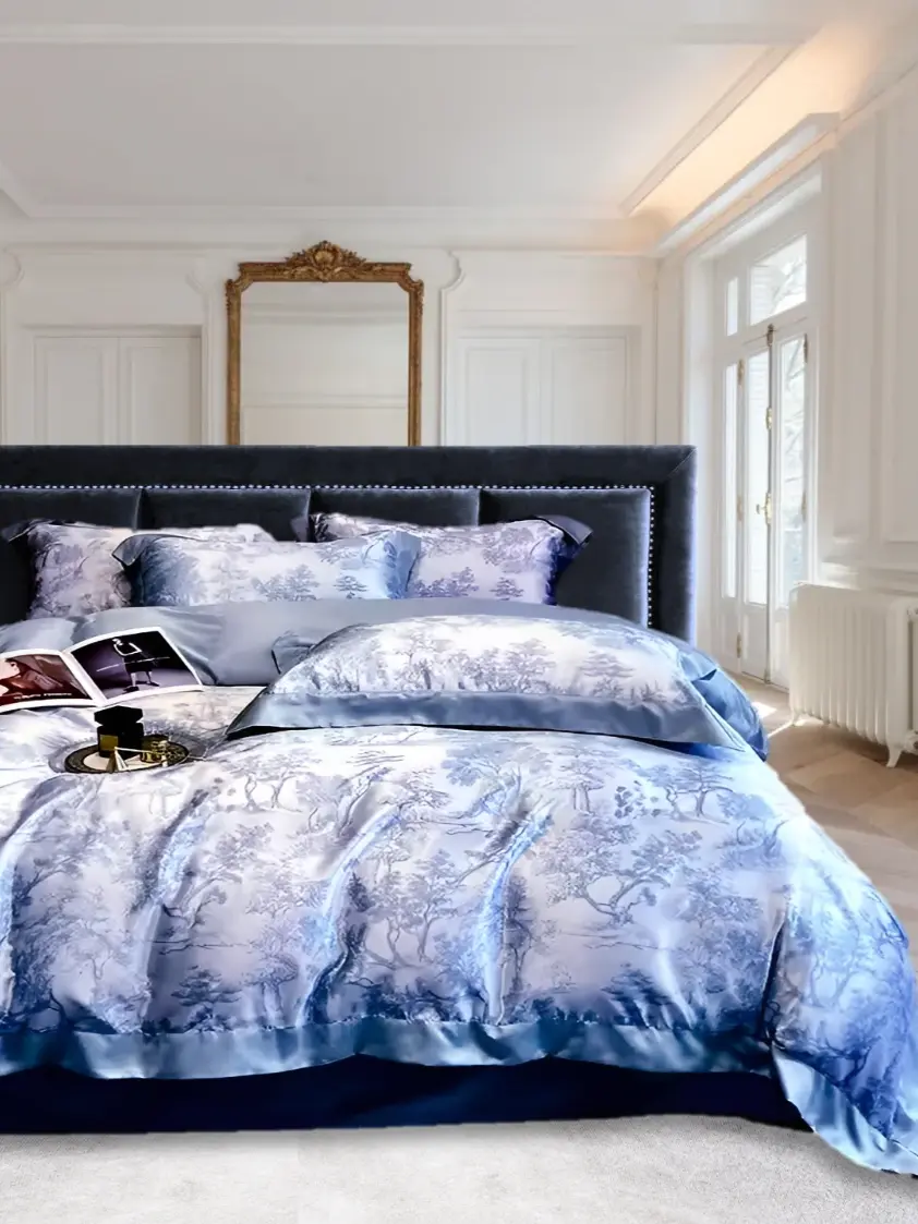 Toile de Jouy oppredd sengetøy miljø