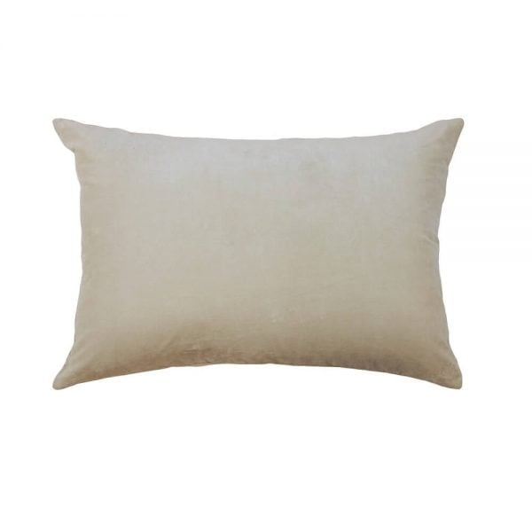 Beige velour hotellpute Byron 70x100 pure cashmere