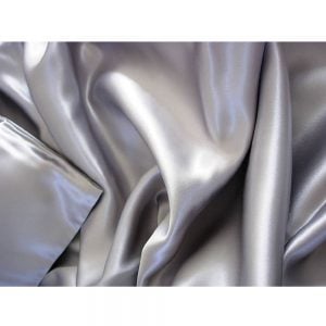 Sølvfarget sengesett i silke og bomullsblanding
