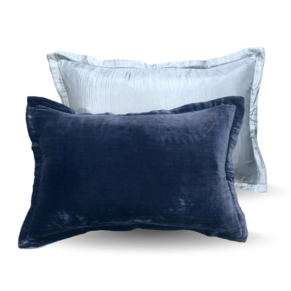 Bedtime Collection silkevelour Midnight Blue putetrekk 40x60 cm mørk blå